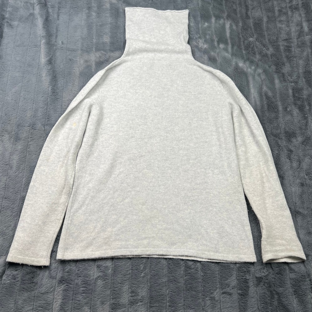 Moray Cashmere Turtleneck Sweater Light Gray 100% Mongolian Cashmere Roll Neck